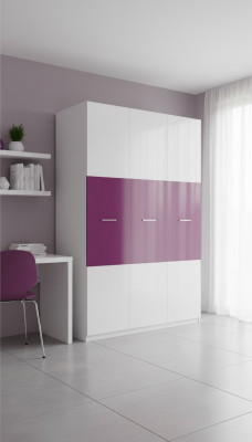 Purple closet cabinets wardrobe wood high-gloss wardrobes children's room