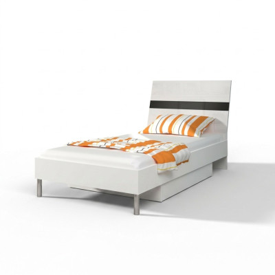 Beds Wood Design Single Bed High Gloss Single Children's Room Bed Boy Black