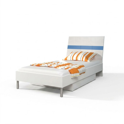 Beds Blue Wood Design Single Bed High Gloss Single Children's Room Bed Girls