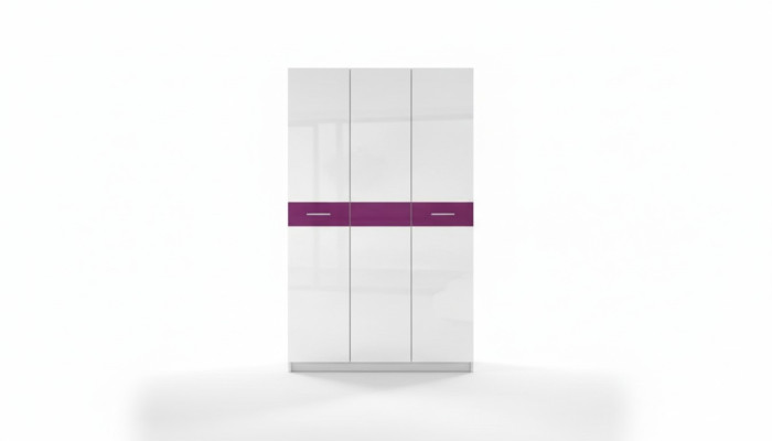 Wardrobe Wardrobes Wardrobe High Gloss Wardrobes Children's Room Purple New
