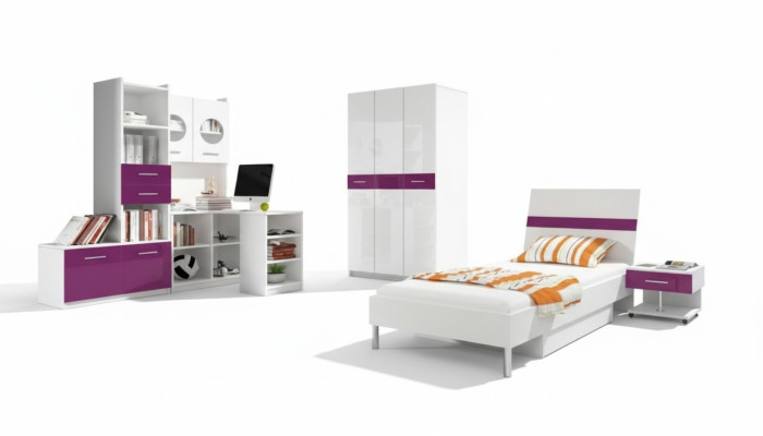Corner desk modern desk wood youth children's room white furniture design