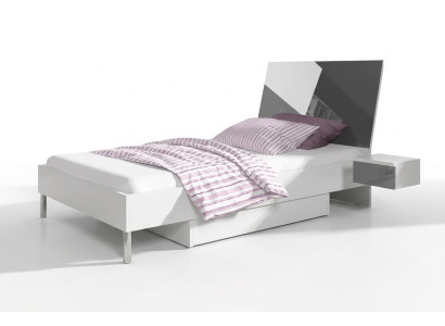 Children's room bed, bedroom beds, single bed, single, youth room, gray, wood