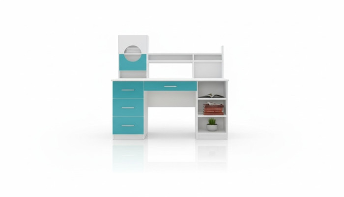 Desk High Gloss White Table Children's Room Youth Room Furniture Tables