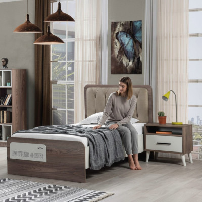 Wood bed single beds children's room youth room upholstered furniture