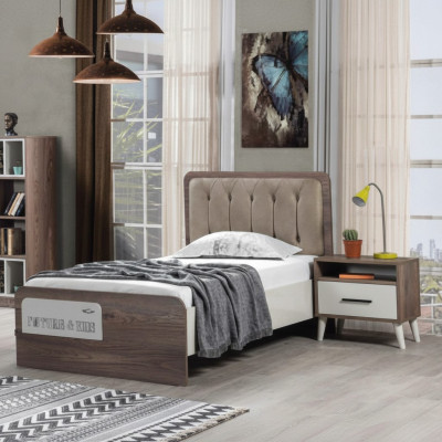 Wood bed single beds children's room youth room upholstered furniture