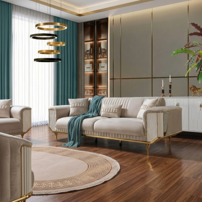 Luxury three-seater sofa couch modern couches textile fabric sofas 234cm