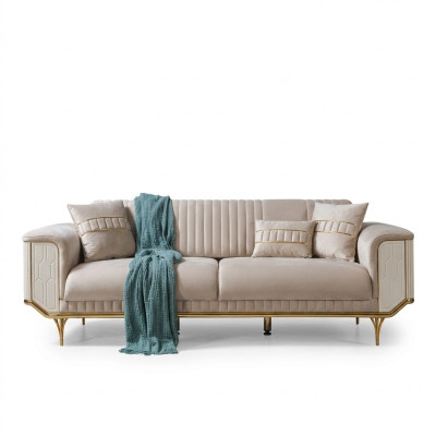 Luxury three-seater sofa couch modern couches textile fabric sofas 234cm