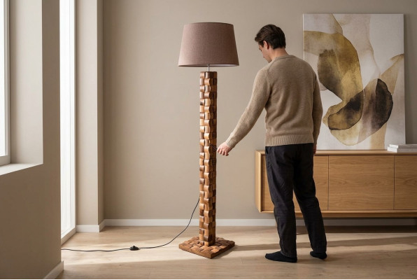 Floor lamp stand-up lamp stand standing lights lights lamp brown furniture light new