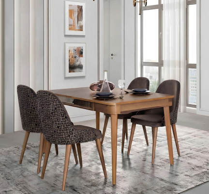 Table Design Chairs 5-piece Dining Room Wood Tables Dining Set Chair Group New
