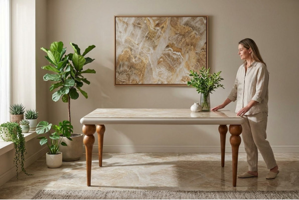 Marble Look Dining Table Dining Room Tables Furniture Kitchen Dining Tables 180x94cm