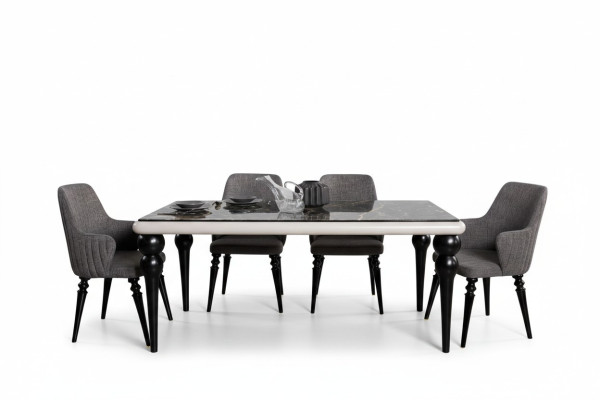 Complete Table Set Dining Table 4x Chairs Dining Room Set Dining Group Wooden Table 5-piece