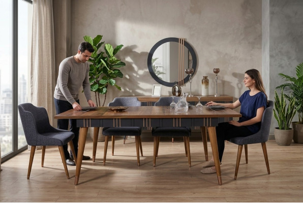Table dining table wood tables style furniture Italian luxury 160 x 90 wooden tables