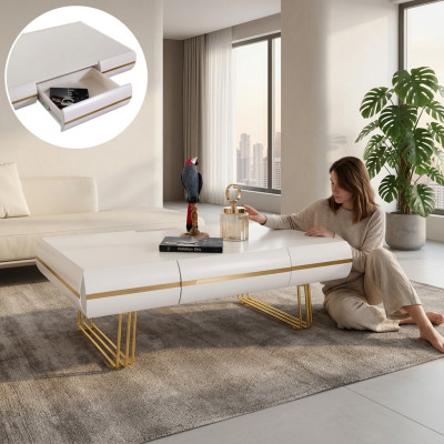 Coffee table table side table living room side table modern tables white gold