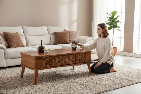 Design coffee table tables rectangular wood living room table modern furniture luxury