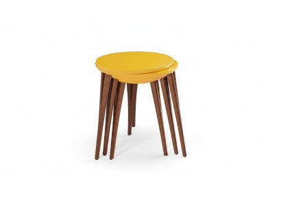 Wooden tables side tables plant stand set side table coffee table 3-piece set.