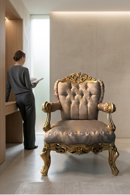 Armchair Luxury Upholstery Designer Fabric 1-Seater Upholstered Seat Single Furniture New