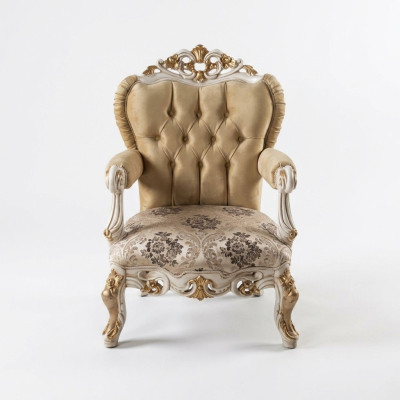 Classic Armchair Single Seat Throne Baroque Rococo Living Room Lounge Chair