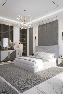 Double bed luxury beds upholstered bedroom furniture new illuminated bed design