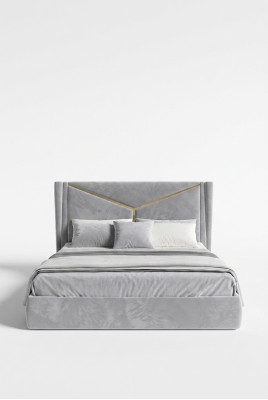 Double bed luxury beds upholstered bedroom furniture new illuminated bed design