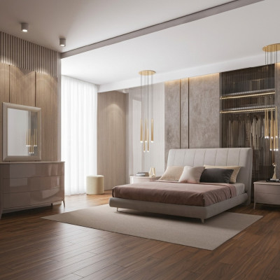 Double bed wood upholstered beds double bed frame modern luxury bedroom bed