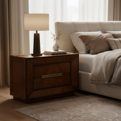 Bedroom furniture table nightstand brown wood furniture design side table tables