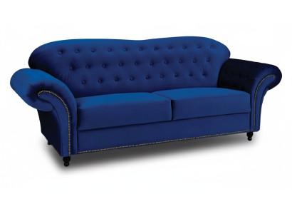 Three-seater couch textile blue sofa upholstery furniture furnishings sofas couches