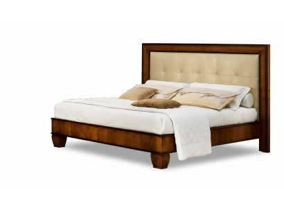 Bed Brown Bedroom Wooden Furniture Textile Design Classical Art Deco Style New