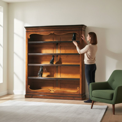 Massive shelf bookcase wood cupboard Italian furniture cabinets shelves new