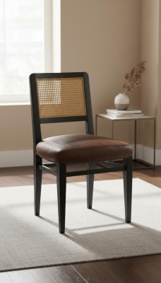 Dining chair luxury Art Deco chairs leather design wooden chair Italian furniture