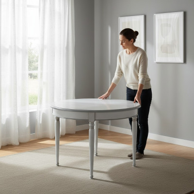 Round dining table dining room tables furniture decor wooden table white Italy