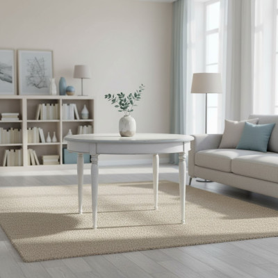 Round dining table dining room tables furniture decor wooden table white Italy