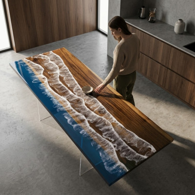 Modern dining table epoxy furniture designer table epoxy resin tables 121x51cm