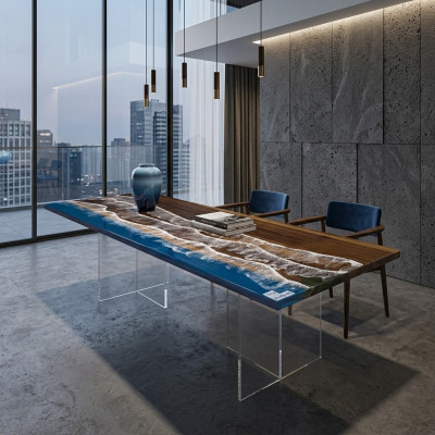 Modern dining table epoxy furniture designer table epoxy resin tables 121x51cm