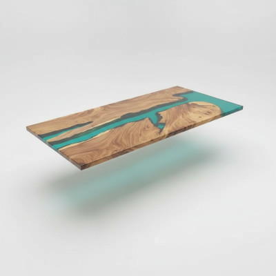 Epoxy resin dining table genuine wood solid furniture waterfall epoxy table 191x91cm