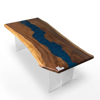 Dining table Sea Water River Real Wood River Table 200x90 Tables Epoxy Resin New