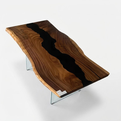 Epoxy Resin Flow Table Real Wood Black Water Tables Epoxy Furniture New