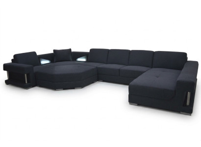 Textile corner couch upholstery living room sofa set corner suite sofa couches + USB