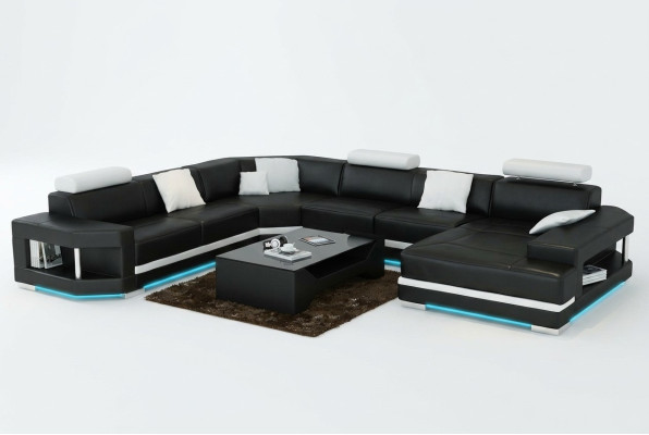 Leather sofa couch living area sectional sofa suite design modern sofa with USB