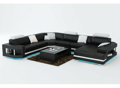 Leather sofa couch living area sectional sofa suite design modern sofa with USB