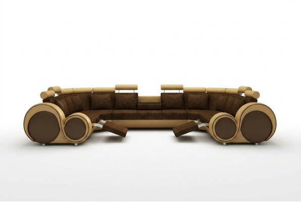 Fabric Textile Couch Textile Sofa with USB Corner Sofa Living Landscape XXL Relax New