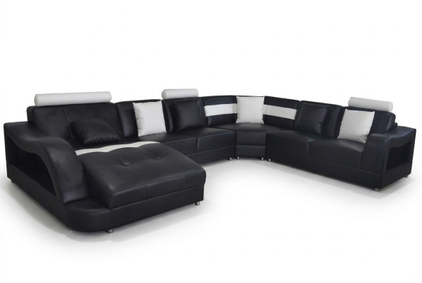 Leather sofa with USB, living landscape, corner set, design, modern sofas, U-shape couches.