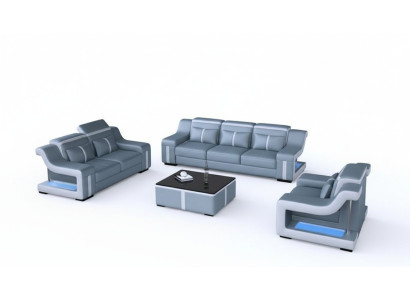 Design sofa set with USB, living room set 3+2+1 + modern coffee table