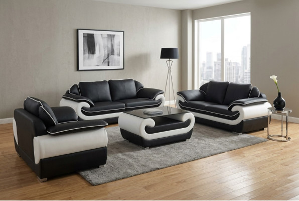 Sofa set leather suite design sofa upholstery complete set 4-piece 3+2+1 with USB