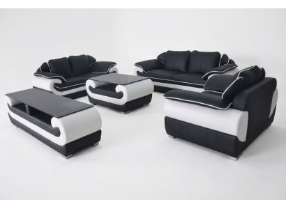 Sofa set leather suite design sofa upholstery complete set 4-piece 3+2+1 with USB