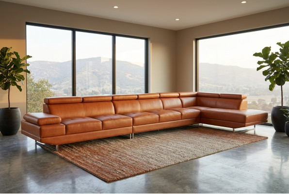 XXL Lounge Dream Sofa Couch Upholstery Seat Set Living Landscape Leather Corner +USB