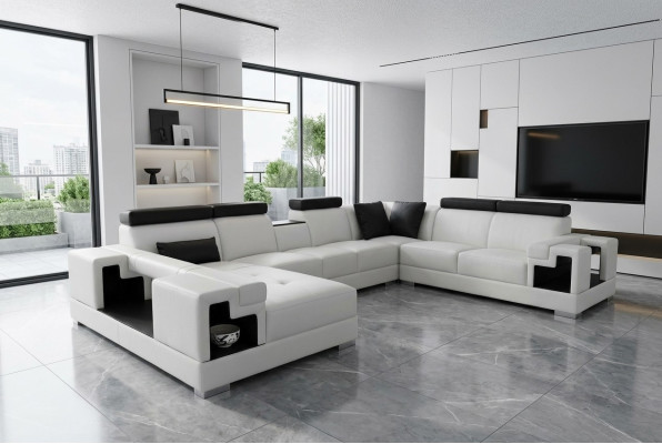 Leather sofa with USB corner sofa living landscape sofas couches suite design modern