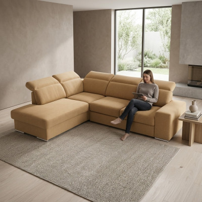 Corner sofa L-shape AVANT corner couch with sleeping function couch corner sofa living area