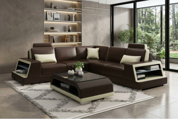L-shaped sectional sofa G8045B corner sofa upholstered couch seat corner leather set modern.