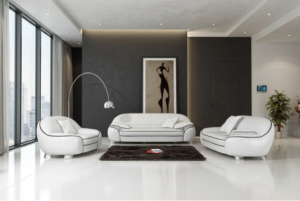 Leather sofa, couch living landscape 3+2+1 seater suite design modern sofa with USB