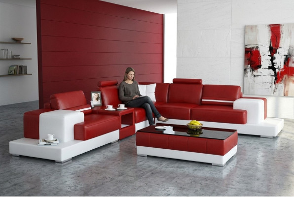 Leather sofa couch living landscape corner sofa corner suite design modern sofa with USB new
